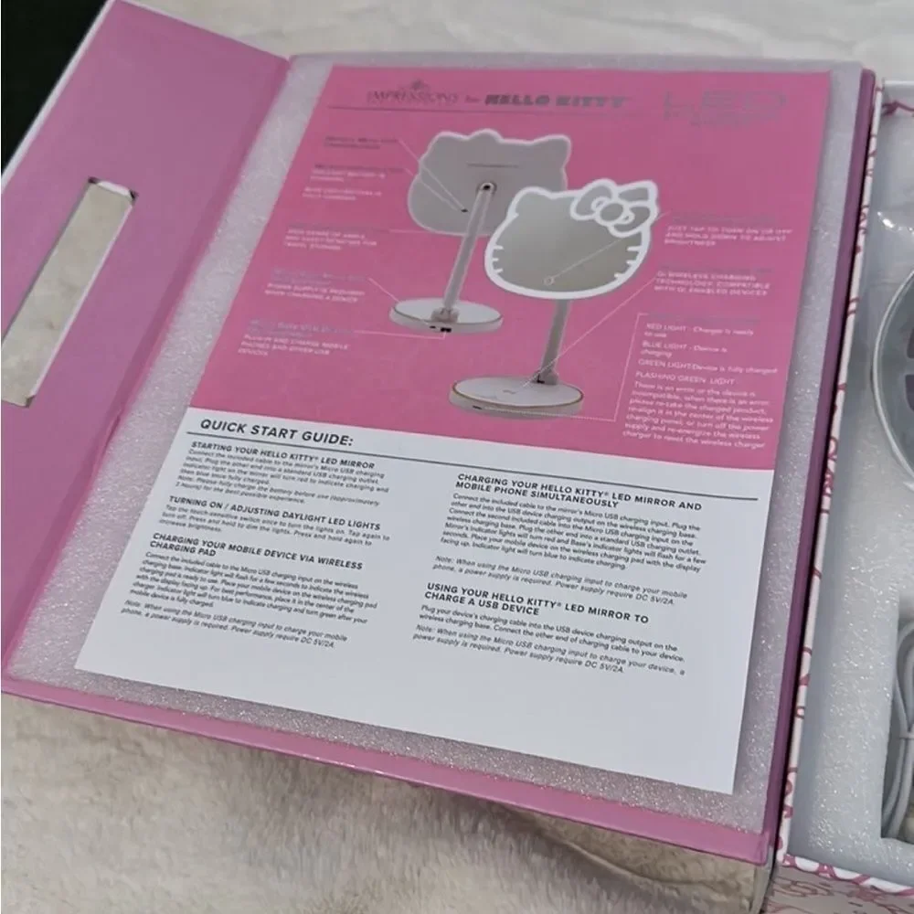 Hello Kitty LED Rechargeable Makeup Mirror + Wireless Compact Bundle - Picture 5 of 9